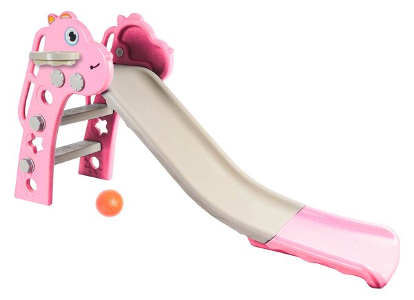 Aga4Kids Šmykľavka s madlom 130 cm DS3701 Ružová