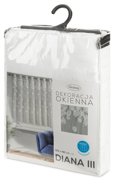 ZÁCLONA NA KRÚŽKOCH DIANA3 350X160 CM BIELA