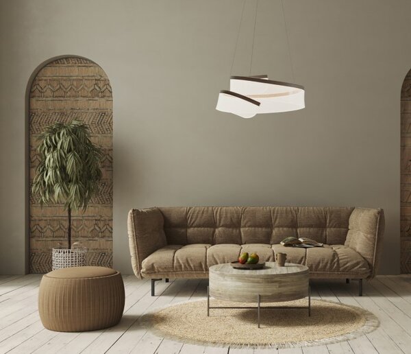 LED závesné svietidlo 2356 lm 3000K kávová ITALUX Rustin PND-58728-45W-3K