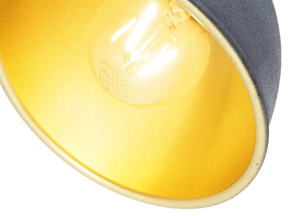 Priemyselná nástenná lampa betón s medeným nastaviteľným - Liko
