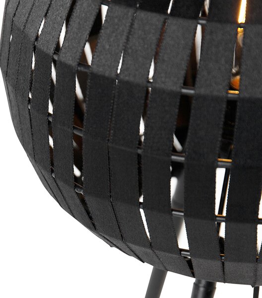 Moderná trojnohá stolná lampa čierna - Zoë