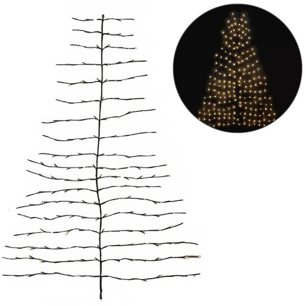 LED nástenný vianočný stromček ZIGGY, hnedý - viac veľkostí Veľkosť: XS