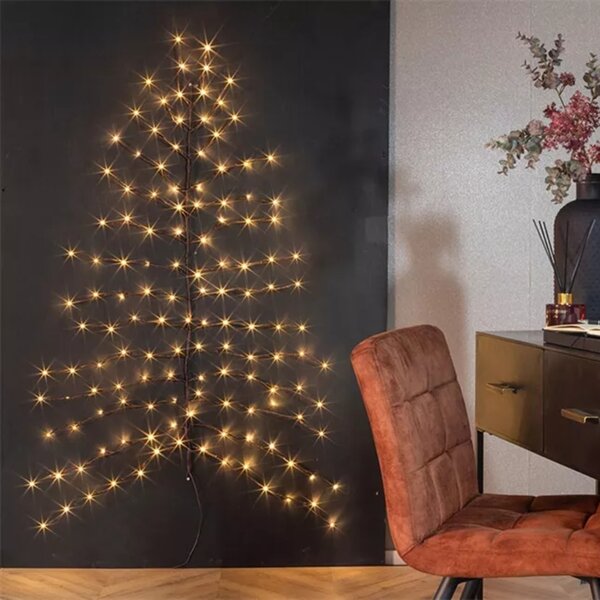 LED nástenný vianočný stromček ZIGGY, hnedý - viac veľkostí Veľkosť: XS