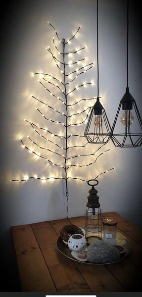LED nástenný vianočný stromček ZIGGY, hnedý - viac veľkostí Veľkosť: XS