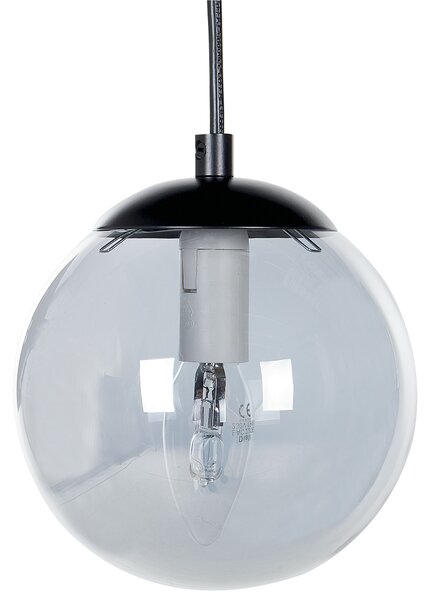 Závesná lampa čierna kovová 5 tienidiel z dymového skla moderný dizajn osvetlenie do interiéru obývacia izba