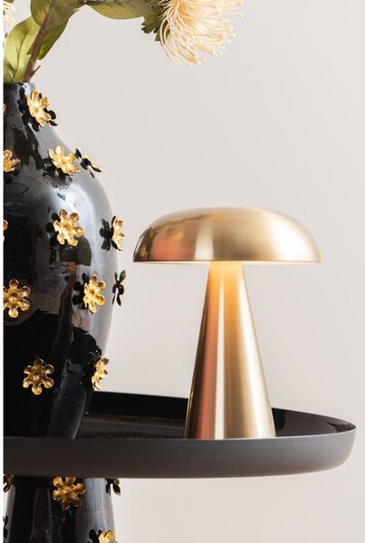 LED stmievateľná stolová lampa v zlatej farbe s kovovým tienidlom (výška 20,5 cm) Rachel – Leitmotiv