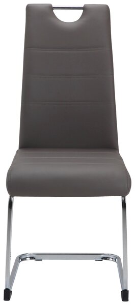 STOLIČKA S PRUŽNÝM PODNOŽÍM, vzhľad kože, taupe, chrómová P & B - Stoličky, Online Only
