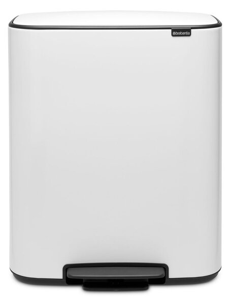 Biely nášľapný oceľový odpadkový kôš na triedený odpad 60 l Bo – Brabantia