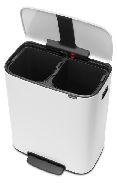 Biely nášľapný oceľový odpadkový kôš na triedený odpad 60 l Bo – Brabantia
