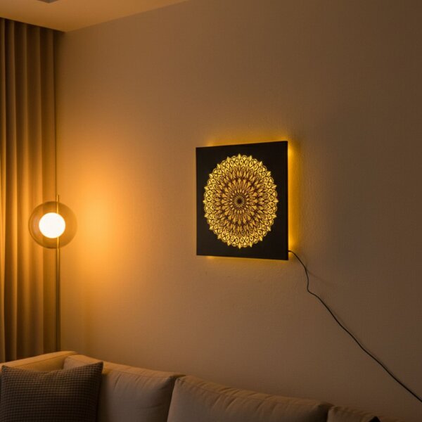 LED drevený obraz Mandala – svetelný obraz | SENTOP LED0251