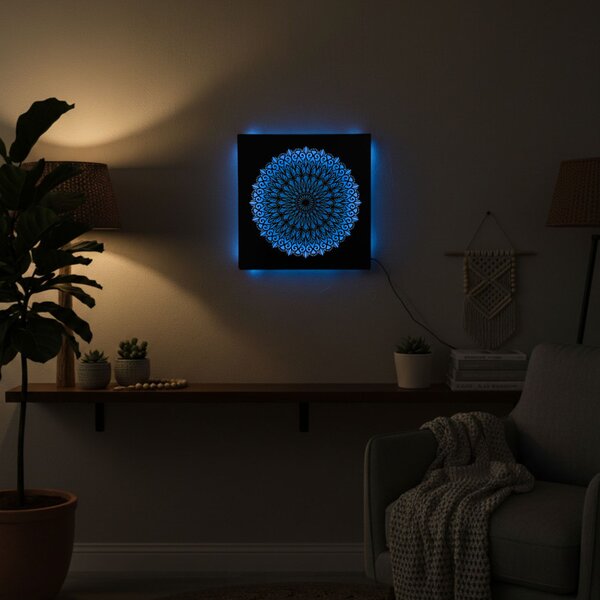 LED drevený obraz Mandala – svetelný obraz | SENTOP LED0251