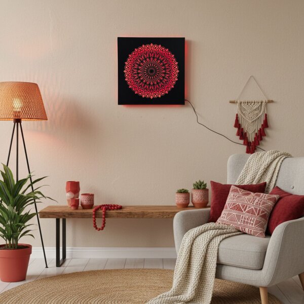 LED drevený obraz Mandala – svetelný obraz | SENTOP LED0251