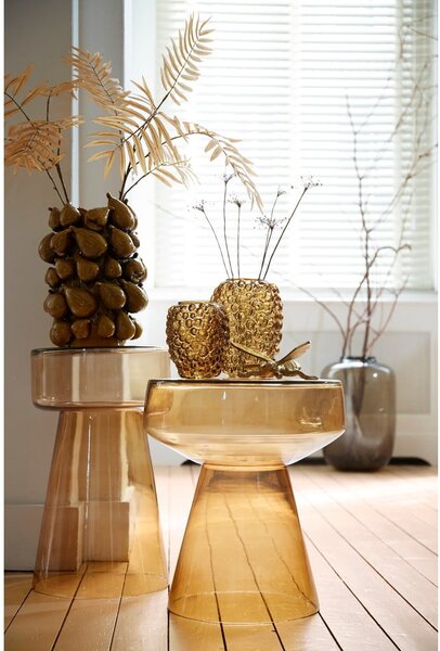 Sklenený okrúhly odkladací stolík ø 30 cm Dakwa – Light & Living