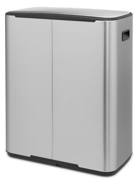 Nášľapný oceľový odpadkový kôš na triedený odpad v matne striebornej farbe 60 l Bo – Brabantia