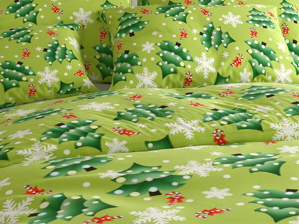 Obliečky z mikrovlákna CHRISTMAS TREE zelené Rozmer obliečky: 70 x 90 cm | 140 x 200 cm
