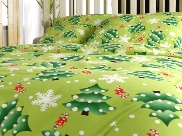Obliečky z mikrovlákna CHRISTMAS TREE zelené Rozmer obliečky: 70 x 90 cm | 140 x 200 cm