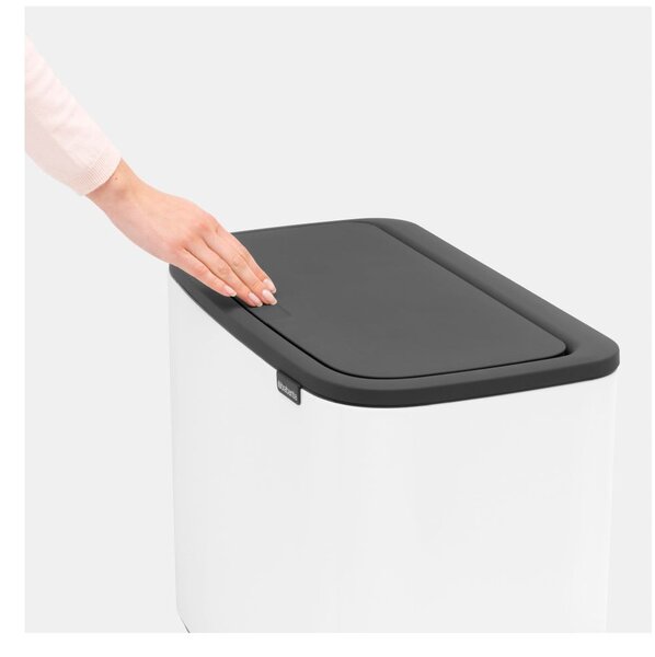 Biely dotykový oceľový odpadkový kôš na triedený odpad 33 l Bo Touch Bin – Brabantia