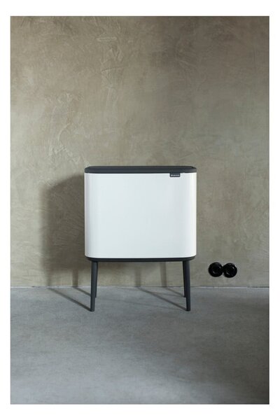 Biely dotykový oceľový odpadkový kôš na triedený odpad 33 l Bo Touch Bin – Brabantia