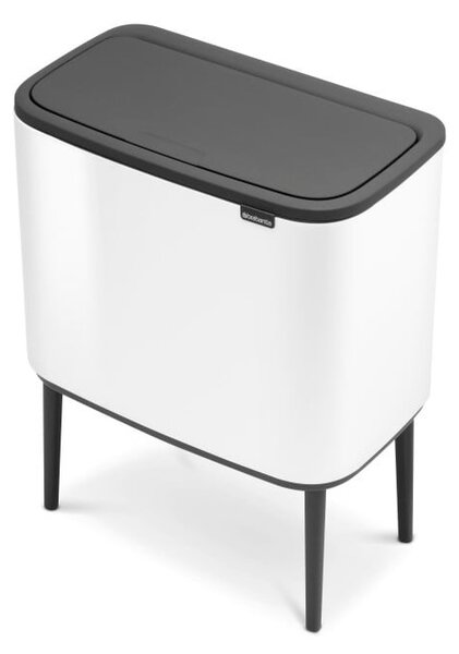 Biely dotykový oceľový odpadkový kôš na triedený odpad 33 l Bo Touch Bin – Brabantia