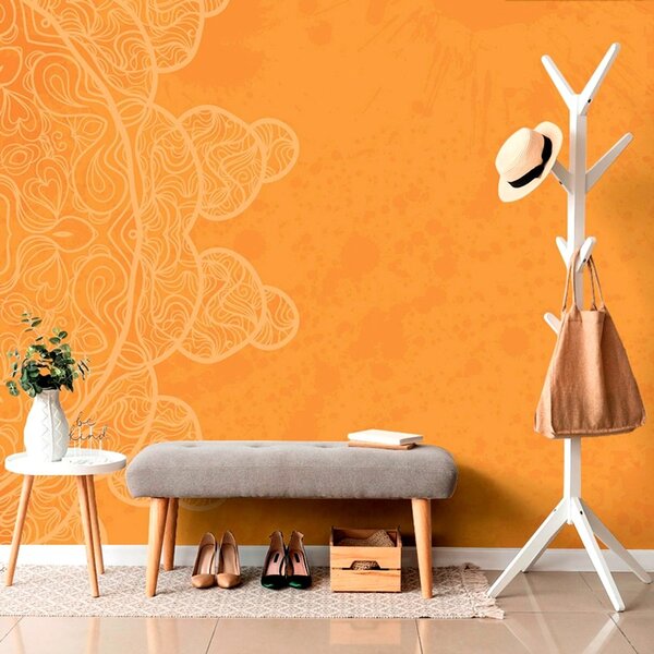 Tapeta oranžová arabeska na abstraktnom pozadí