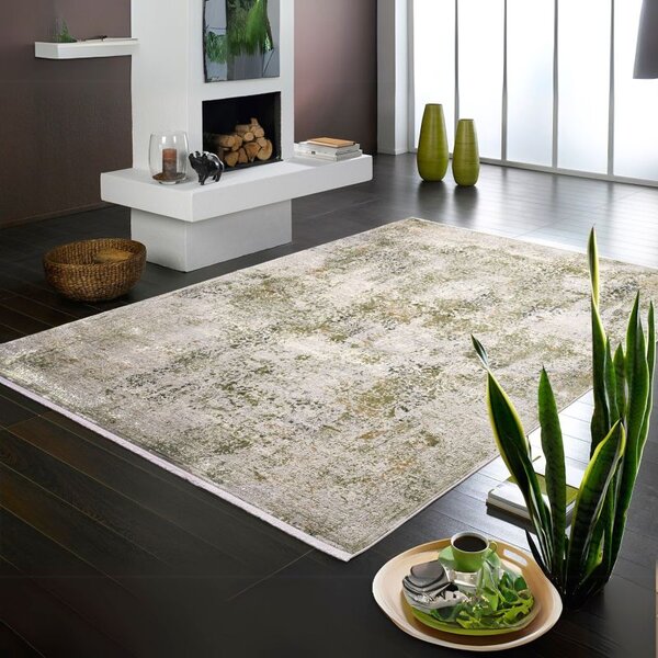 Trendový okrúhly koberec Bestseller Cava 963 Grau Grun 1,60 x 1,60 m