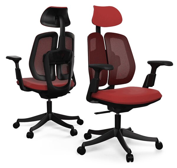 Ergonomická kancelárska stolička Liftor Active, červená (textil + sieťovina)