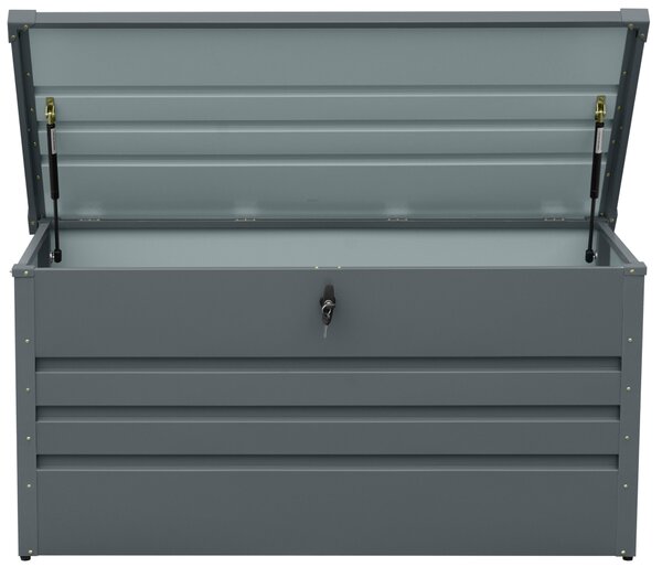 Kovový záhradný úložný box BestBerg ZBK-400A / 400 l / 132 x 62 x 62 cm / šedá