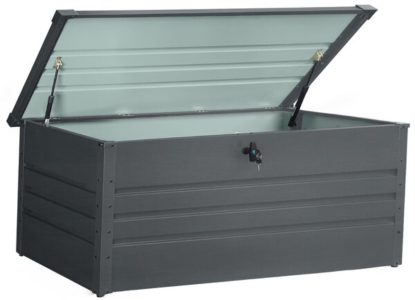 Kovový záhradný úložný box BestBerg ZBK-600A / 600 l / 165 x 70 x 62 cm / šedá