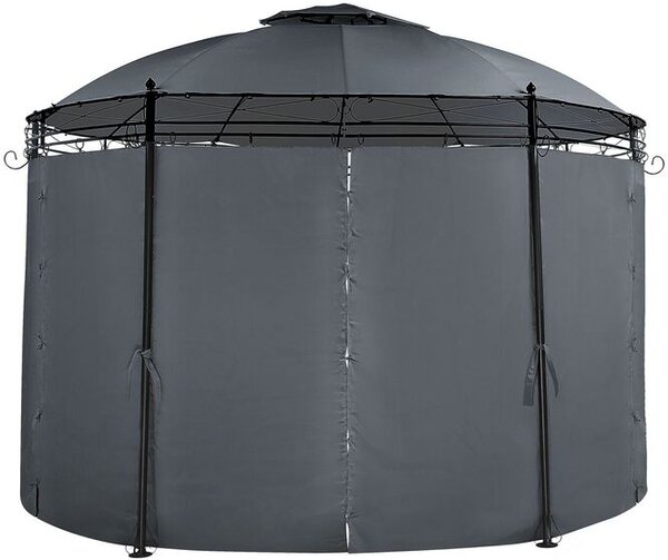Záhradný altán s LED solárnym osvetlením BestBerg BBGG-20 / 350 x 274 cm / šedá