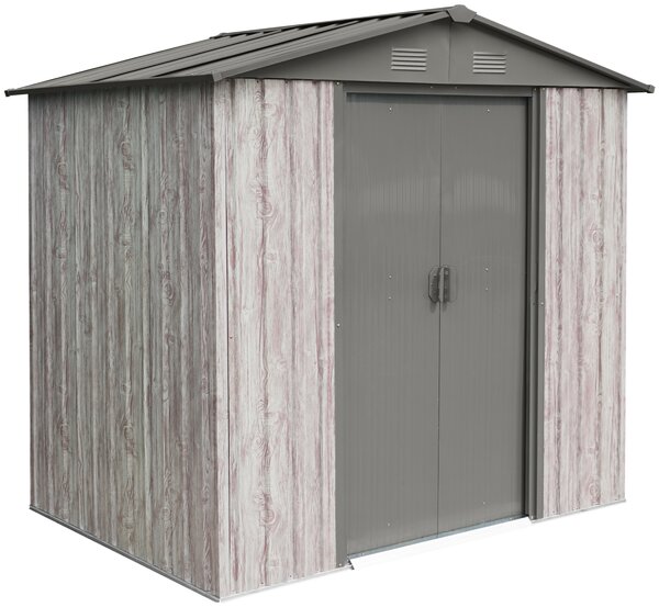 Záhradný domček BestBerg ZDB-2SD / 2,5 m² / 194 x 131 x 184 cm / dekor biele drevo / sivá