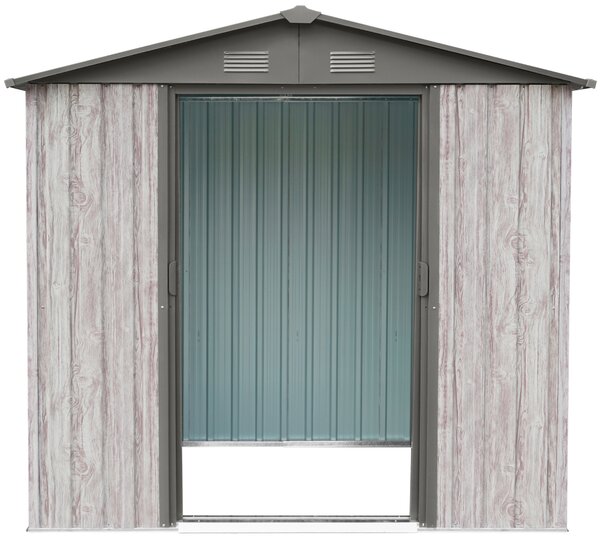 Záhradný domček BestBerg ZDB-2SD / 2,5 m² / 194 x 131 x 184 cm / dekor biele drevo / sivá