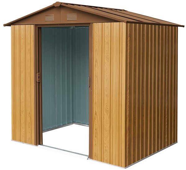 Záhradný domček BestBerg ZDB-2D / 2,5 m² / 194 x 131 x 184 cm / dekor červené drevo / hnedá