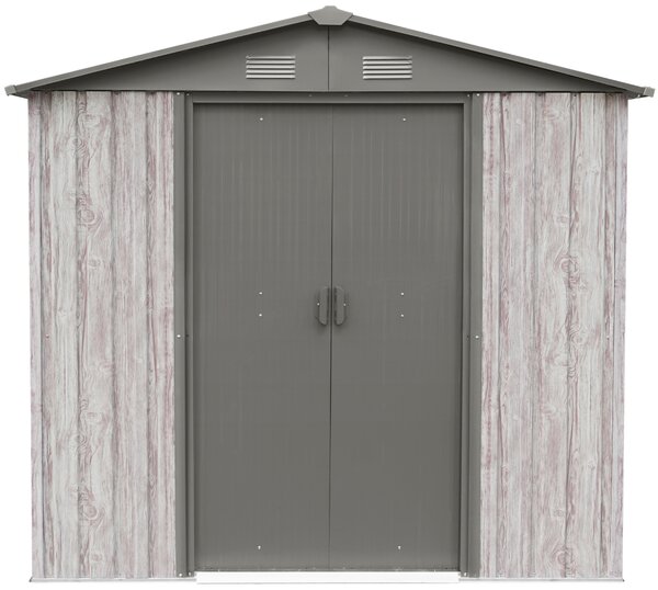 Záhradný domček BestBerg ZDB-2SD / 2,5 m² / 194 x 131 x 184 cm / dekor biele drevo / sivá