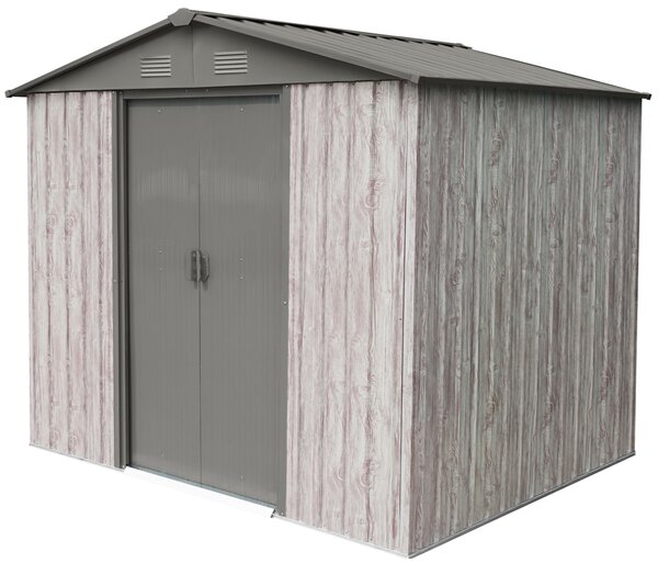 Záhradný domček BestBerg ZDB-4SD / 4,1 m² / 236 x 174 x 206 cm / dekor biele drevo / sivá