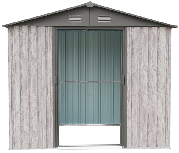 Záhradný domček BestBerg ZDB-4SD / 4,1 m² / 236 x 174 x 206 cm / dekor biele drevo / sivá