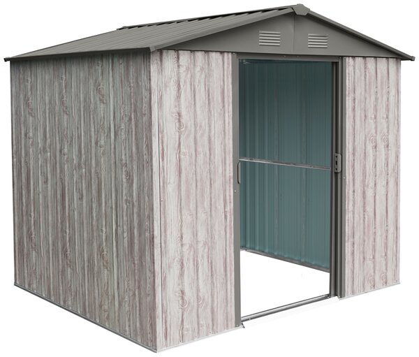 Záhradný domček BestBerg ZDB-4SD / 4,1 m² / 236 x 174 x 206 cm / dekor biele drevo / sivá