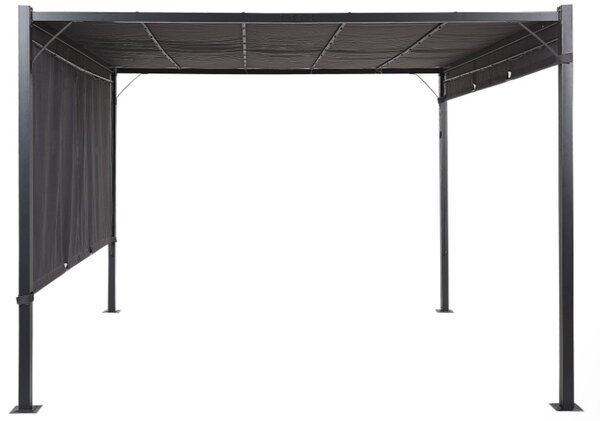 Záhradná pergola s LED solárnym osvetlením BestBerg BBGG-50 / 300 x 300 x 215 cm / šedá