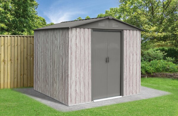 Záhradný domček BestBerg ZDB-4SD / 4,1 m² / 236 x 174 x 206 cm / dekor biele drevo / sivá