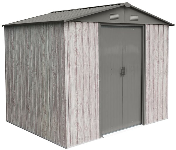 Záhradný domček BestBerg ZDB-4SD / 4,1 m² / 236 x 174 x 206 cm / dekor biele drevo / sivá