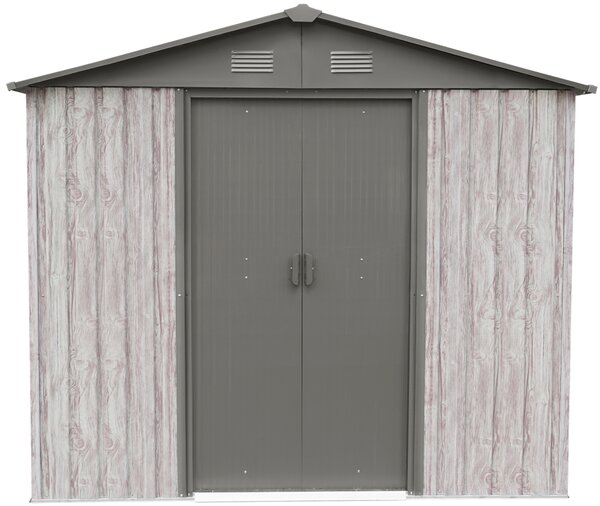 Záhradný domček BestBerg ZDB-4SD / 4,1 m² / 236 x 174 x 206 cm / dekor biele drevo / sivá