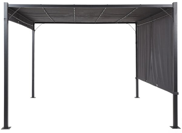 Záhradná pergola s LED solárnym osvetlením BestBerg BBGG-50 / 300 x 300 x 215 cm / šedá