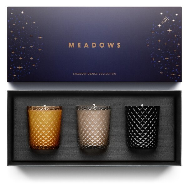 Darčeková kolekcia sviečok Meadows – Shadow Dance 3 x 80 g