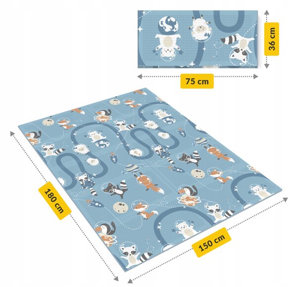 4FIZJO-KIDS Skladacia penová podložka na hranie pre deti 180x150 Cosmos