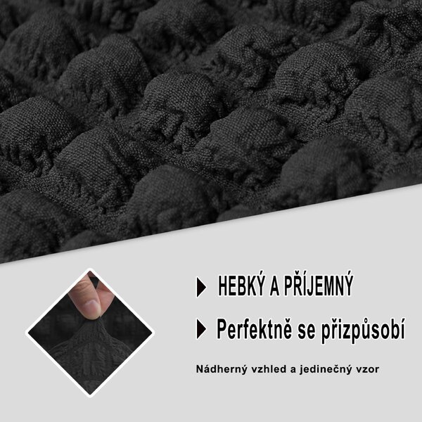 Bielastický poťah na trojmiestnu pohovku BestBerg / čierna