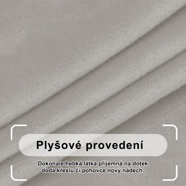 Elastický plyšový poťah na trojmiestnu pohovku BestBerg / svetlo šedá
