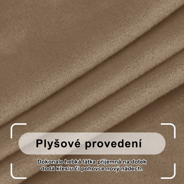 Elastický plyšový poťah na trojmiestnu pohovku BestBerg / piesková