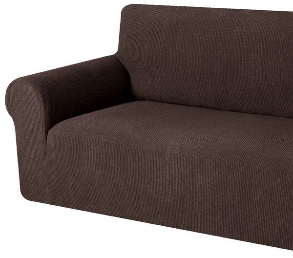 Elastický žakárový poťah na dvojmiestnu pohovku BestBerg / hnedá