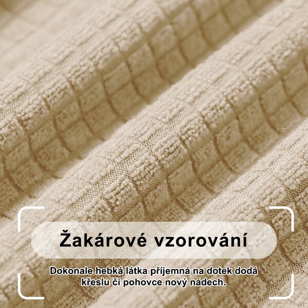 Elastický žakárový poťah na dvojmiestnu pohovku BestBerg / prírodný