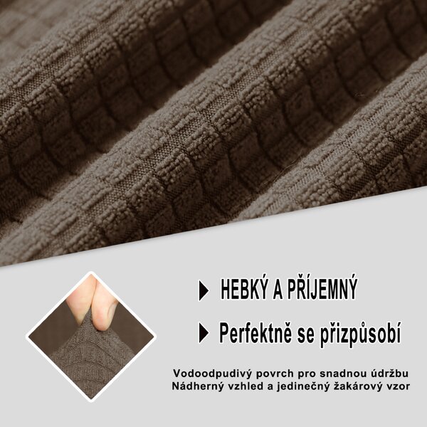 Elastický žakárový poťah na dvojmiestnu pohovku BestBerg / svetlo hnedá