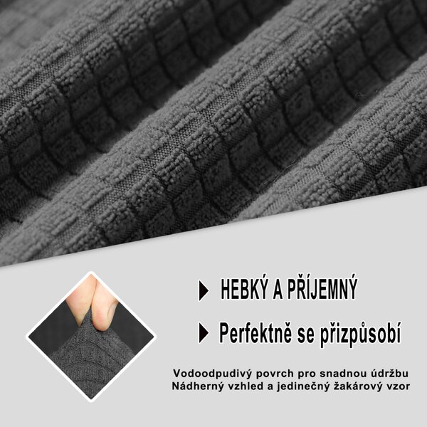 Elastický žakárový poťah na dvojmiestnu pohovku BestBerg / šedá